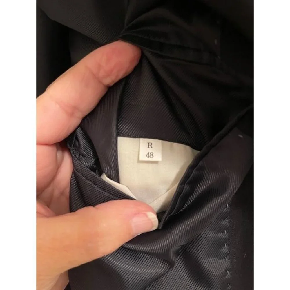 Jeffrey Banks Men's Black Pure Wool Blazer Jacket 3-Button Classic Fit Made In C